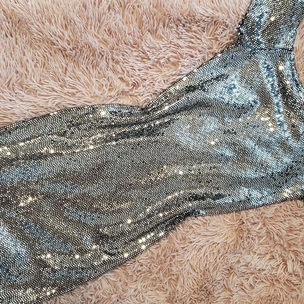 Shasta black and silver sequin dress NWT